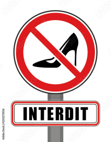 Interdit Panneau signalisation interdit rond rouge chaussures talons