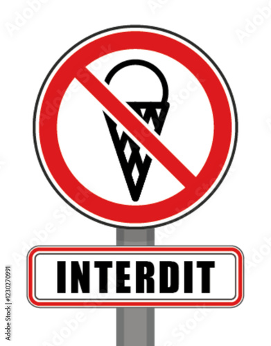 Interdit Panneau signalisation interdit rond rouge glace