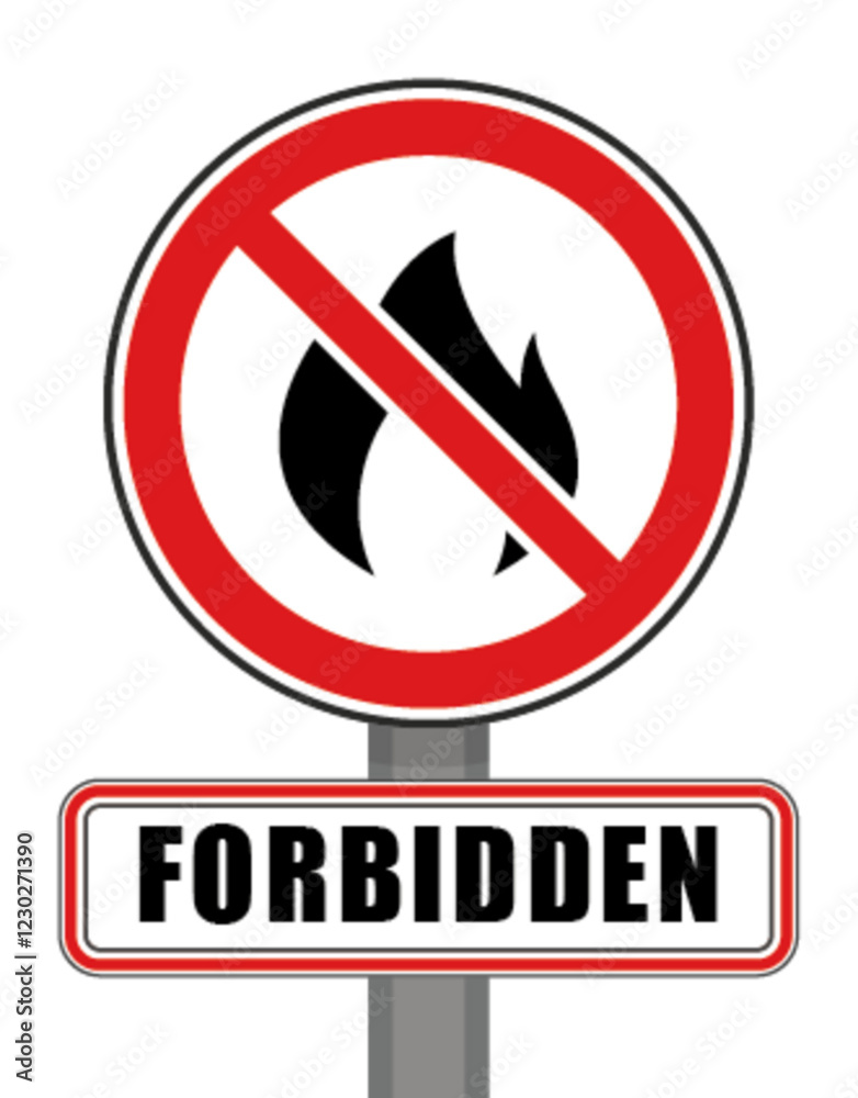 Prohibited sign red circle barbecue light Prohibited sign red circle barbecue light