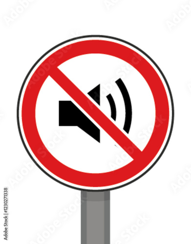 Panneau signalisation interdit rond rouge musique son