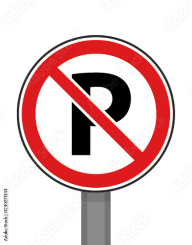 Panneau signalisation interdit rond rouge parking stationner