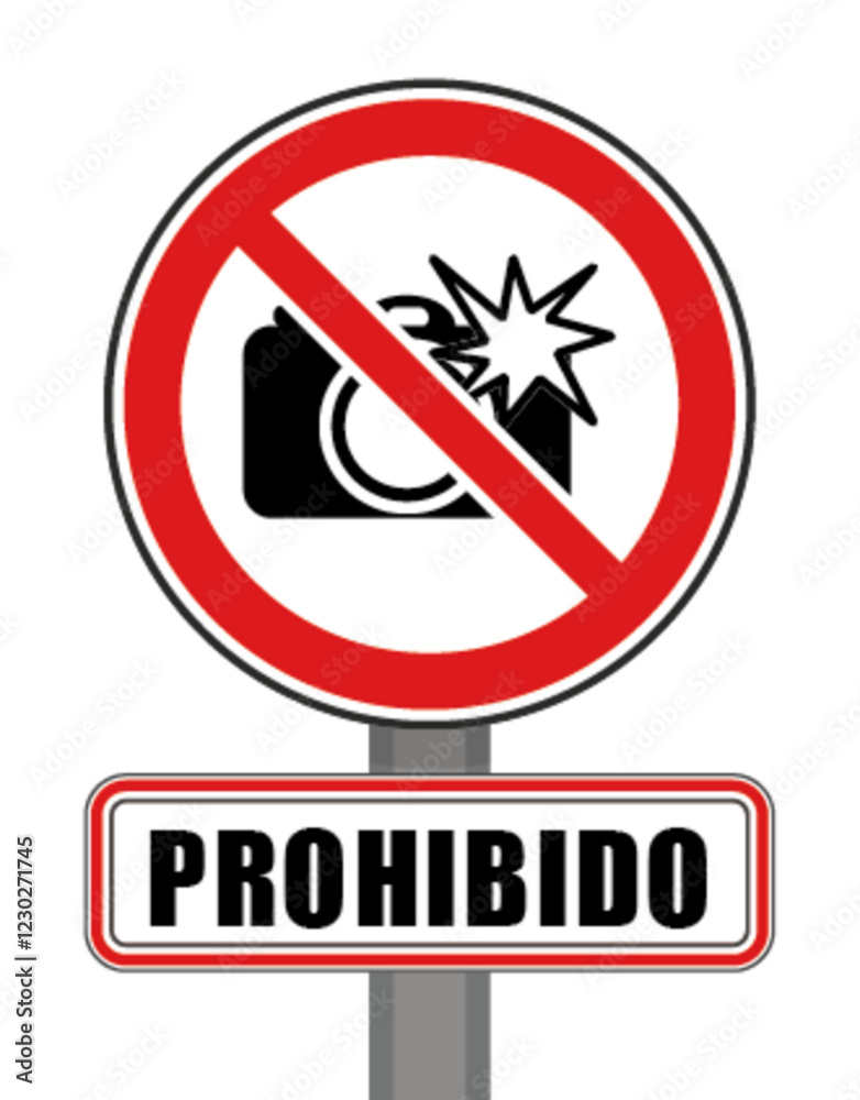 Señal de prohibido círculo rojo foto flash Señal de prohibido círculo rojo foto flash