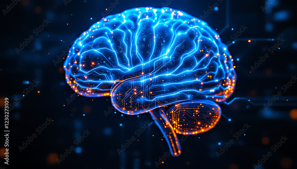 Fototapeta premium a vibrant electric human technology brain 