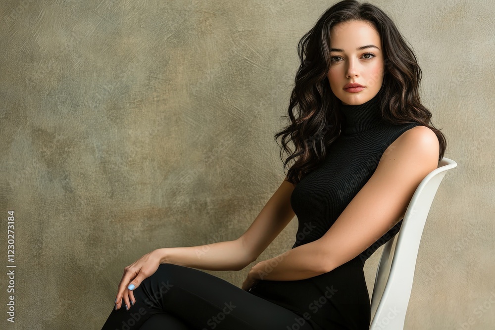 Elegant Woman in a Minimalist Fashion Portrait Elegant Woman in a Minimalist Fashion Portrait