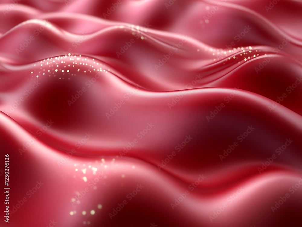 Obraz premium Abstract Red Wavy Surface with Golden Glitter