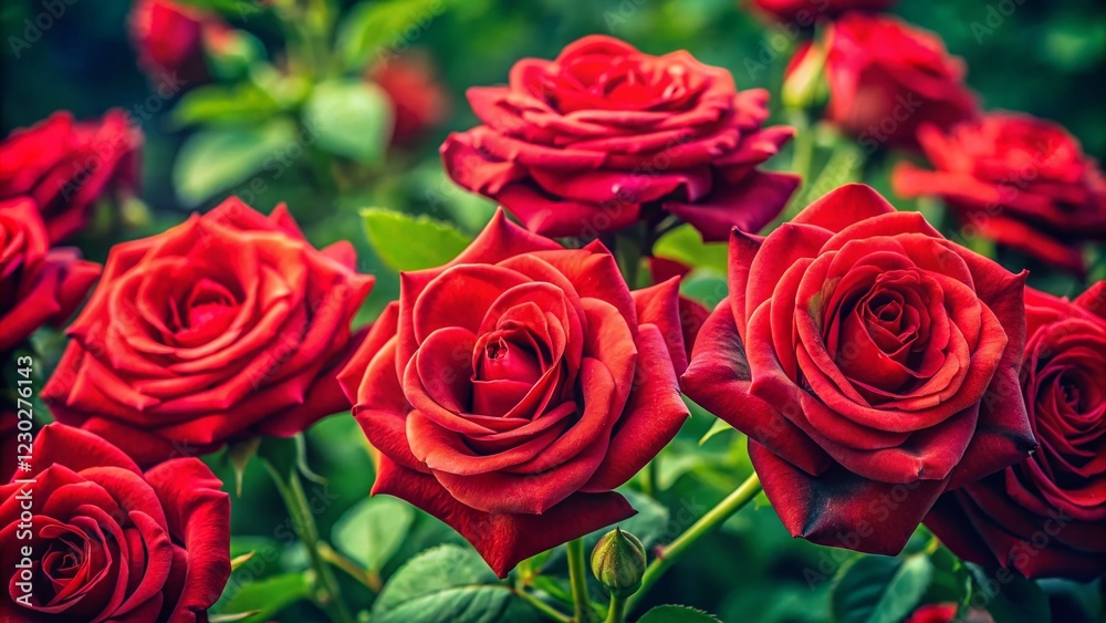 Macro Photography: Elegant Red Roses in Bloom - Romantic & Delicate Close-Up Macro Photography: Elegant Red Roses in Bloom - Romantic & Delicate Close-Up