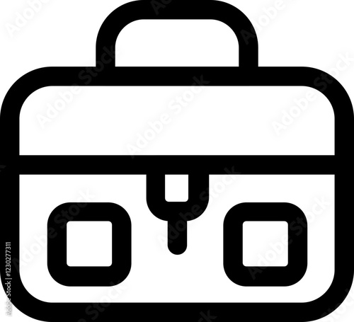 Baggage suitcase, briefcase line vector icon