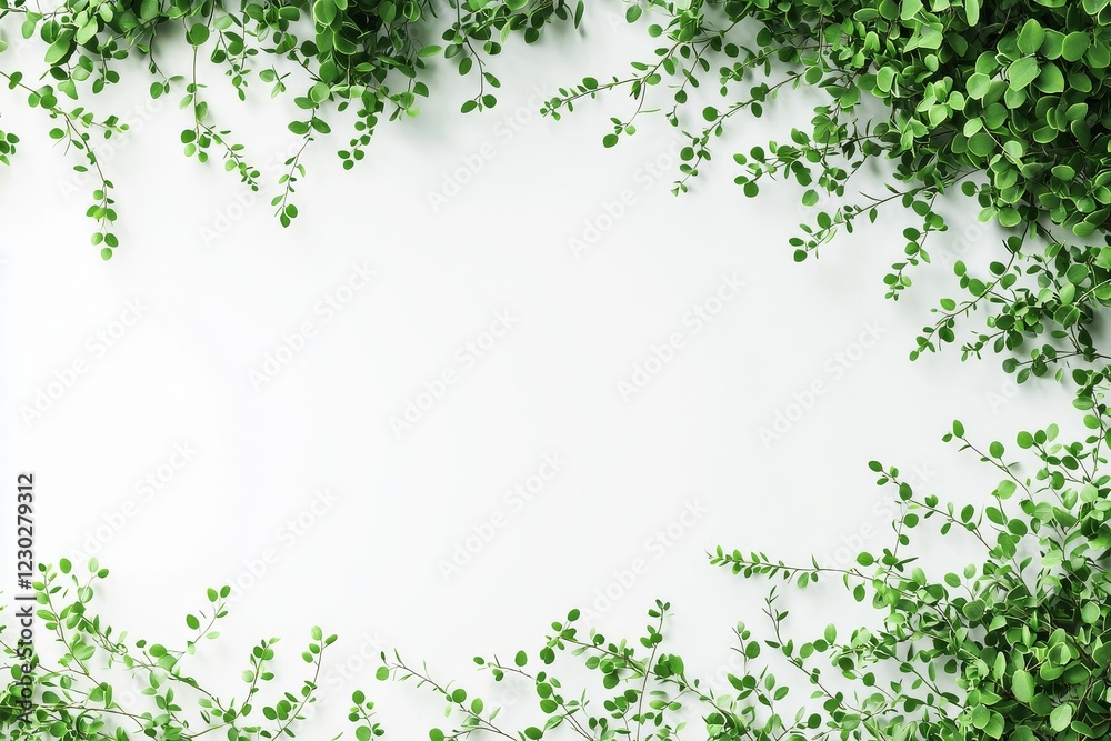 A texture created from green eucalyptus leaves, viewed from the top in a flat lay A texture created from green eucalyptus leaves, viewed from the top in a flat lay
