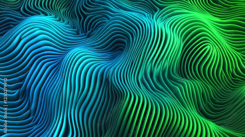 Abstract Blue and Green Wavy 3D Background Texture Abstract Blue and Green Wavy 3D Background Texture