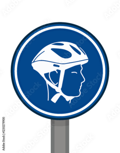 Port obligatoire rond bleu casque cycliste