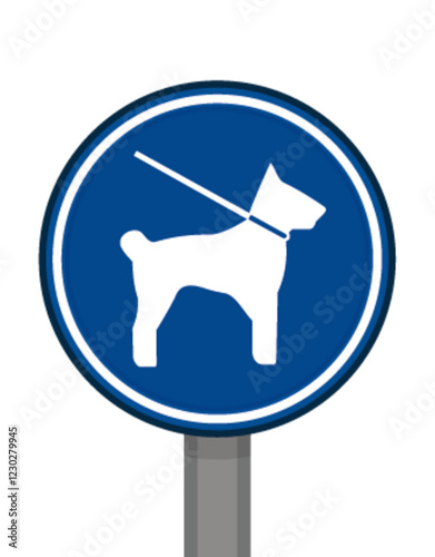 Port obligatoire rond bleu chien en laisse