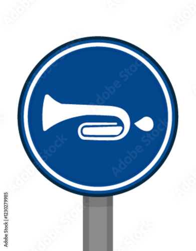 Port obligatoire rond bleu klaxon