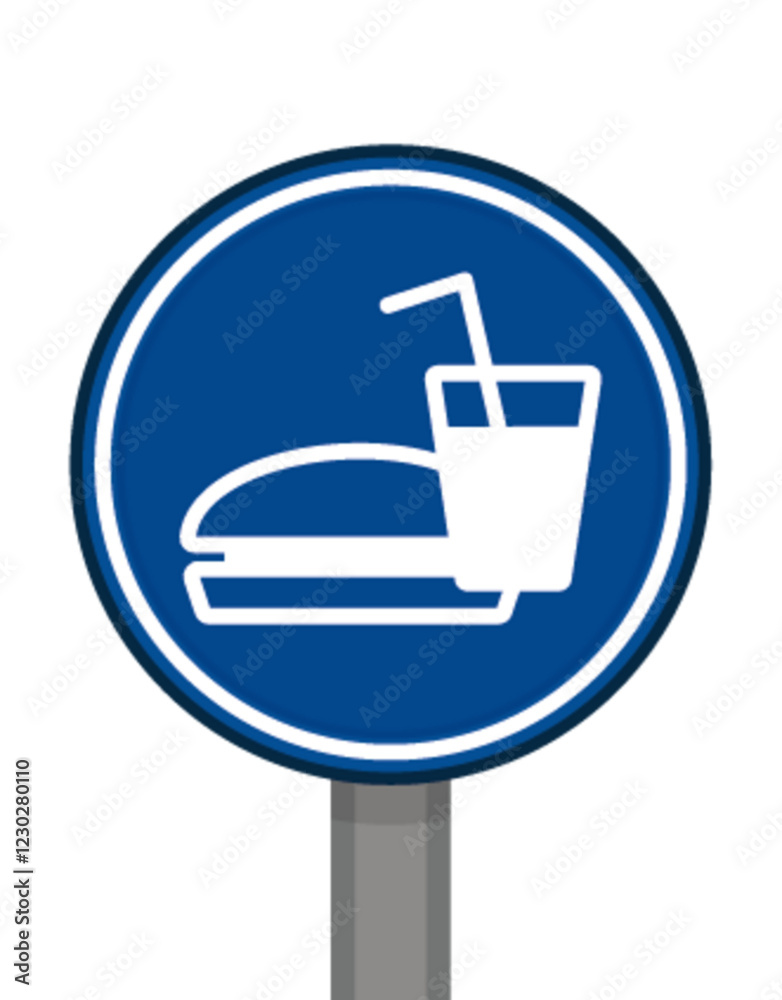 Port obligatoire rond bleu zone restauration manger boire Port obligatoire rond bleu zone restauration manger boire