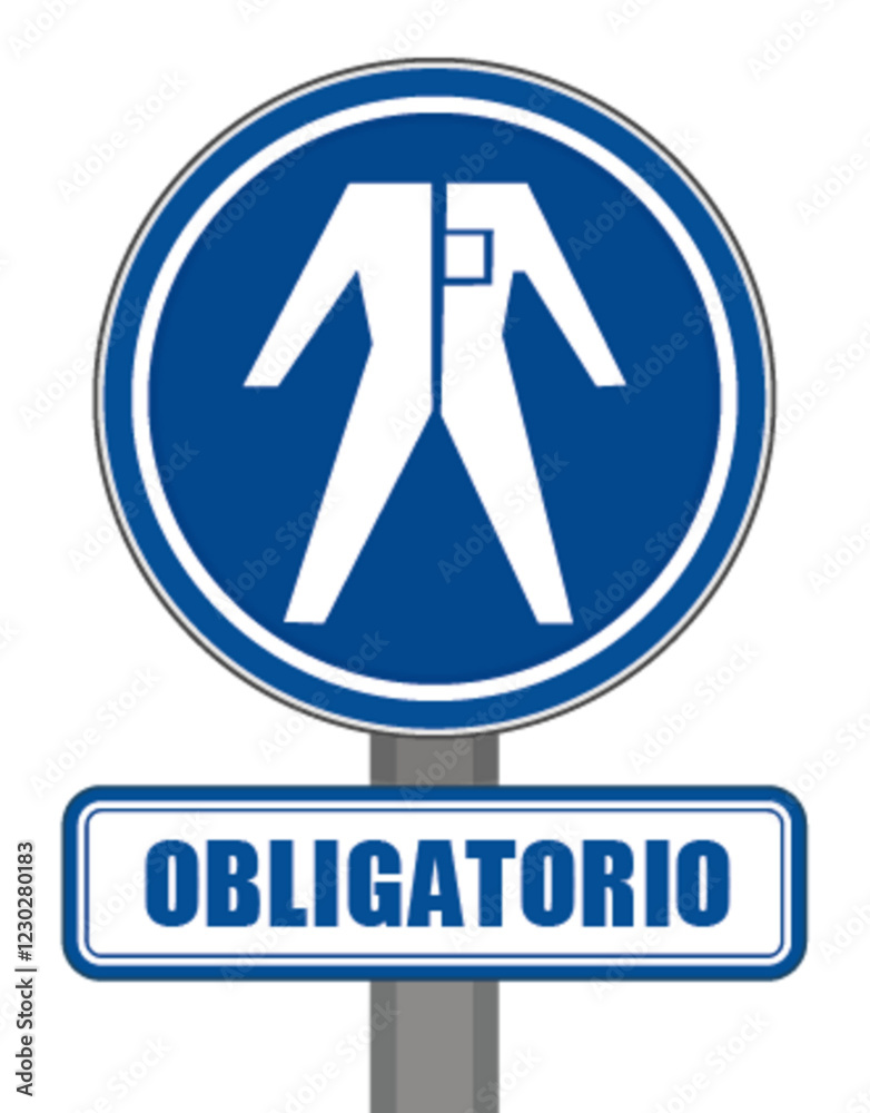 Señal redonda azul obligatoria de protección del vestuario laboral Señal redonda azul obligatoria de protección del vestuario laboral