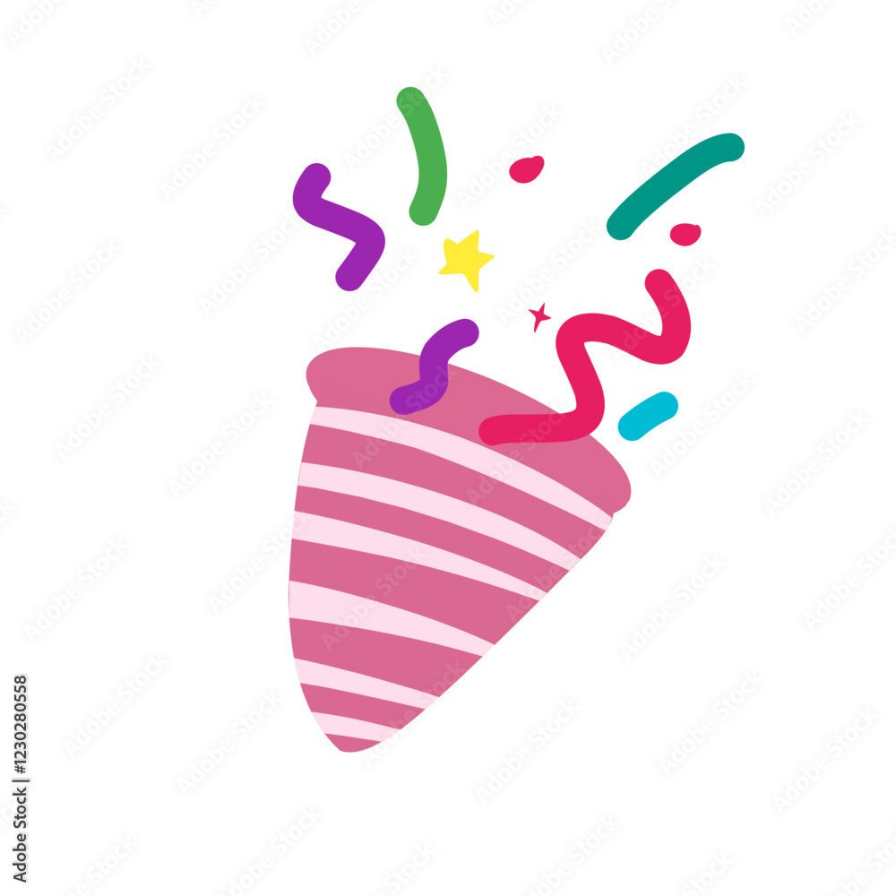 Party poppers explode confetti