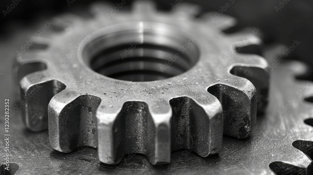 close up of metallic cog showcasing intricate details and textures, symbolizing machinery and engineering close up of metallic cog showcasing intricate details and textures, symbolizing machinery and engineering