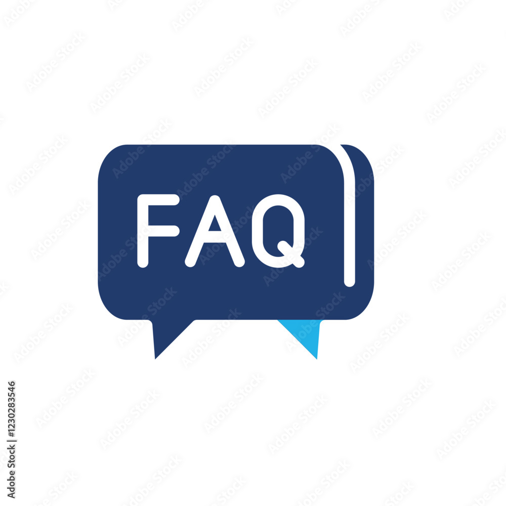 Frequently asked question. Inquiry, feedback, problem colored icon vector design good for web or mobile app