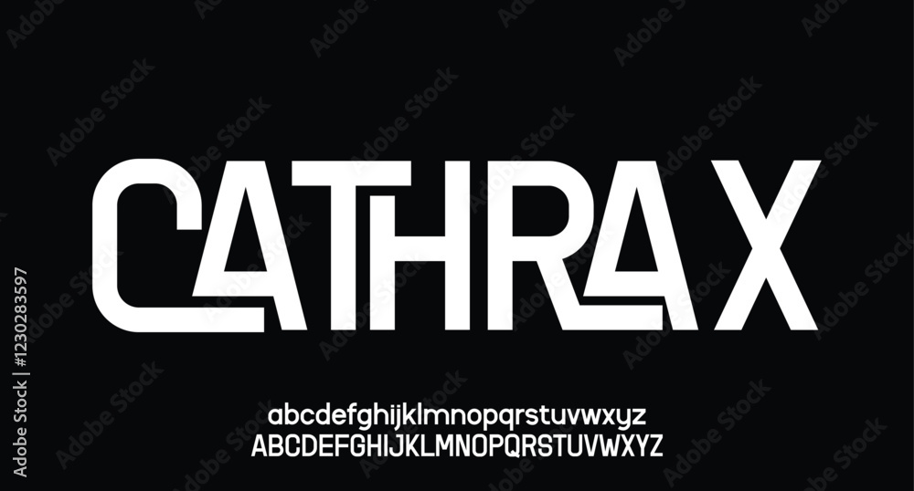 Cathrax, Modern Bold Font. Sans Serif Font. Regular Uppercase Lowercase Typography urban style alphabet fonts for fashion, sport, technology, digital, movie, logo design, vector illustration
Cathrax, Modern Bold Font. Sans Serif Font. Regular Uppercase Lowercase Typography urban style alphabet fonts for fashion, sport, technology, digital, movie, logo design, vector illustration