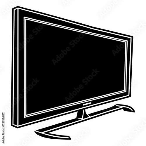 Tv vector silhouette black design white background