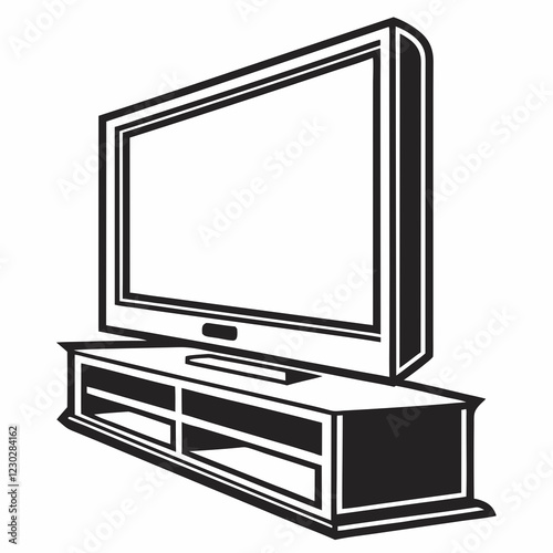 Tv vector silhouette black design white background