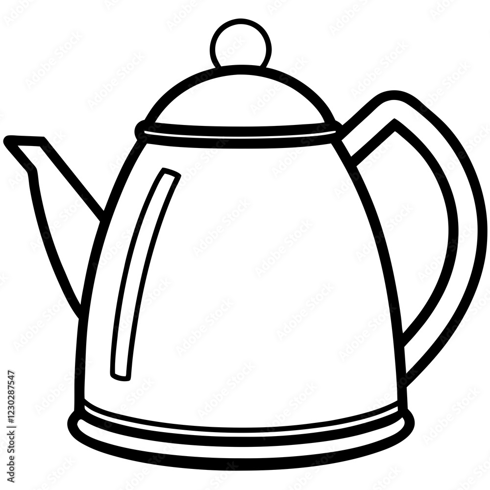 Fototapeta premium Vintage Tea Kettle Line Art Vector