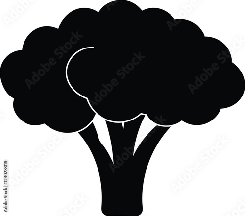 broccoli silhouette,broccoli flat vector icon design,broccoli symbol