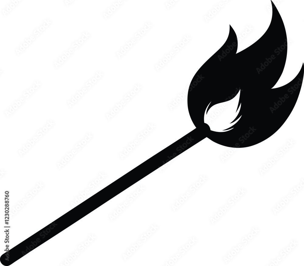 Burning Matchstick silhouette,Burning Matchstick icon vector Burning Matchstick silhouette,Burning Matchstick icon vector