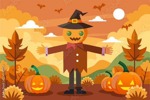 Halloween background with scary elements