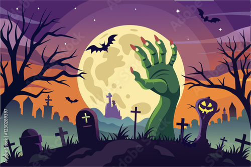 Halloween background with scary elements