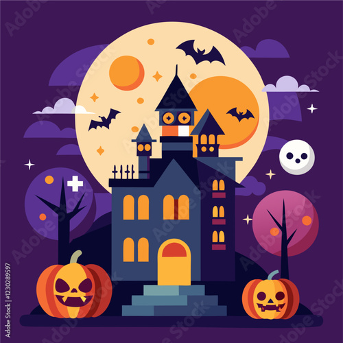 Halloween background with scary elements