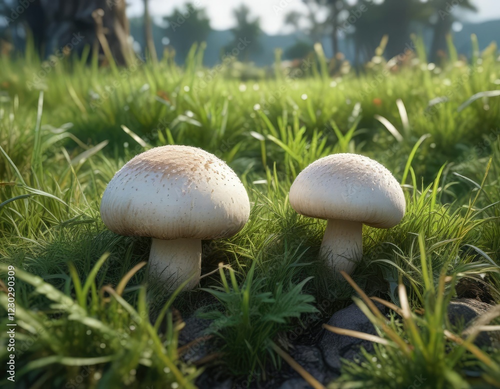 Puffball mushroom growing in poorly maintained grass, spores, mycology, poorly maintained Puffball mushroom growing in poorly maintained grass, spores, mycology, poorly maintained