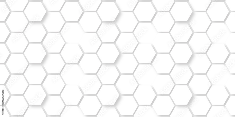 Abstract seamless honeycomb hexagon background. Geometric texture white gray pattern design.
Abstract seamless honeycomb hexagon background. Geometric texture white gray pattern design.