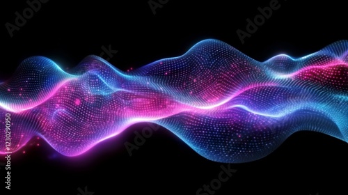 Abstract Glowing Wave Background with Vibrant Neon Colors