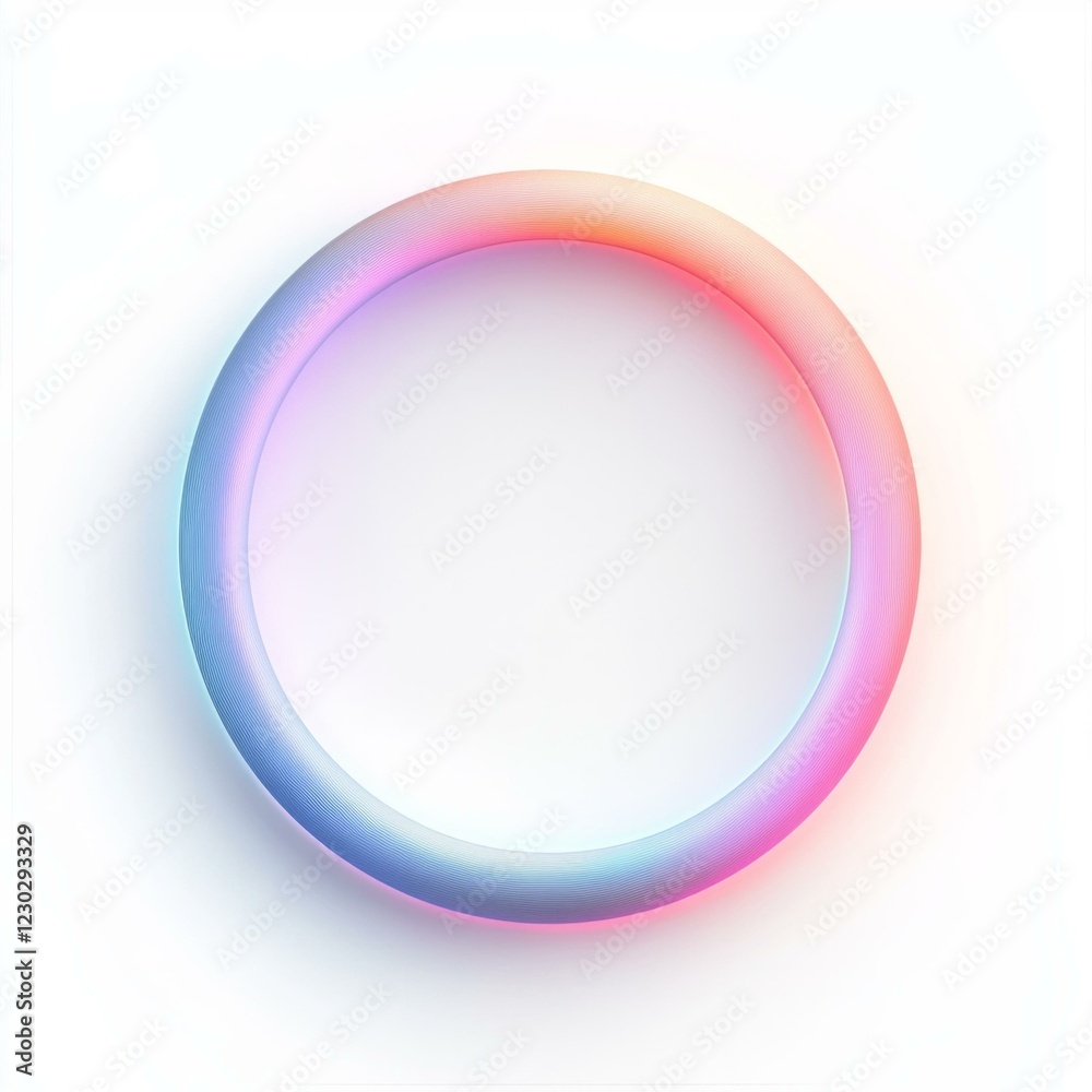 Pastel gradient ring with smooth texture on white background Pastel gradient ring with smooth texture on white background