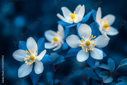 Blue Hues Envelop Delicate White Flowers