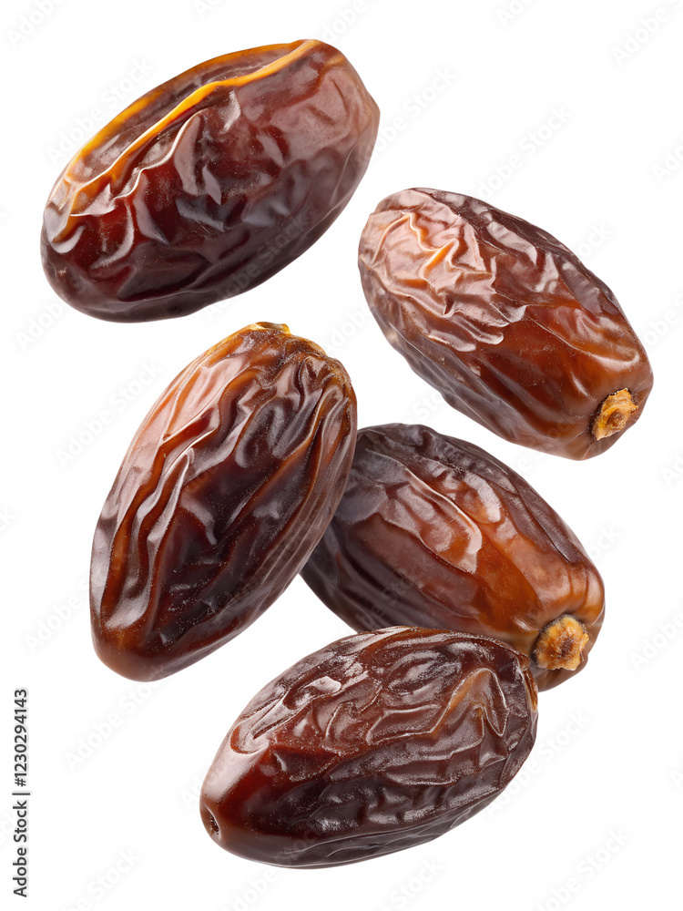 Dates isolated on white background, PNG, 5 dates, transparent background. Dates isolated on white background, PNG, 5 dates, transparent background.