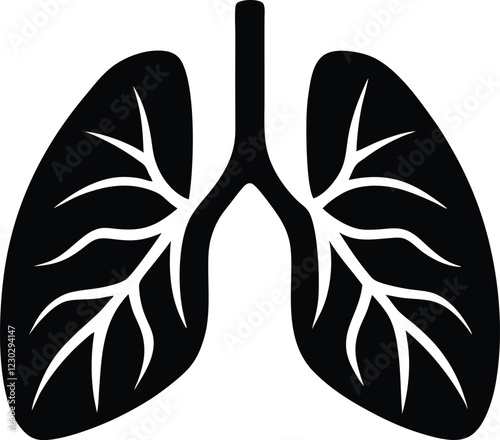 Human lungs silhouette,Human lungs vector icon,Human lungs symbol