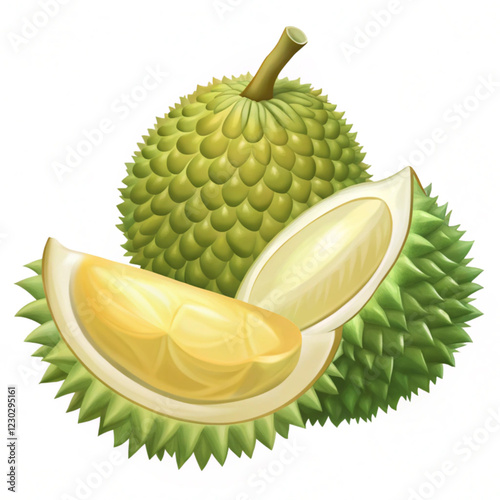 durian fruits vector illustration on white background.