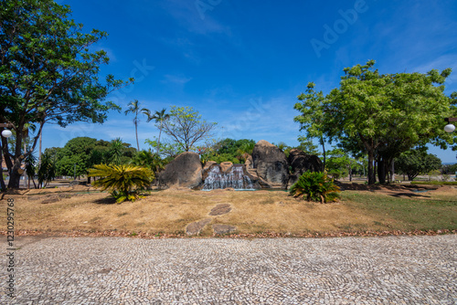 Palmas, State of Tocantins, Brazil - june, 30, 2024: view of Sunflowers Square's Cascade  photo