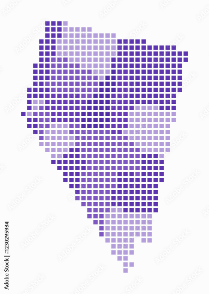 Nevada dotted map. Digital style map of the state on white background. Nevada shape with square dots. Colored dots style. Large size squares. Stylish vector illustration. Nevada dotted map. Digital style map of the state on white background. Nevada shape with square dots. Colored dots style. Large size squares. Stylish vector illustration.