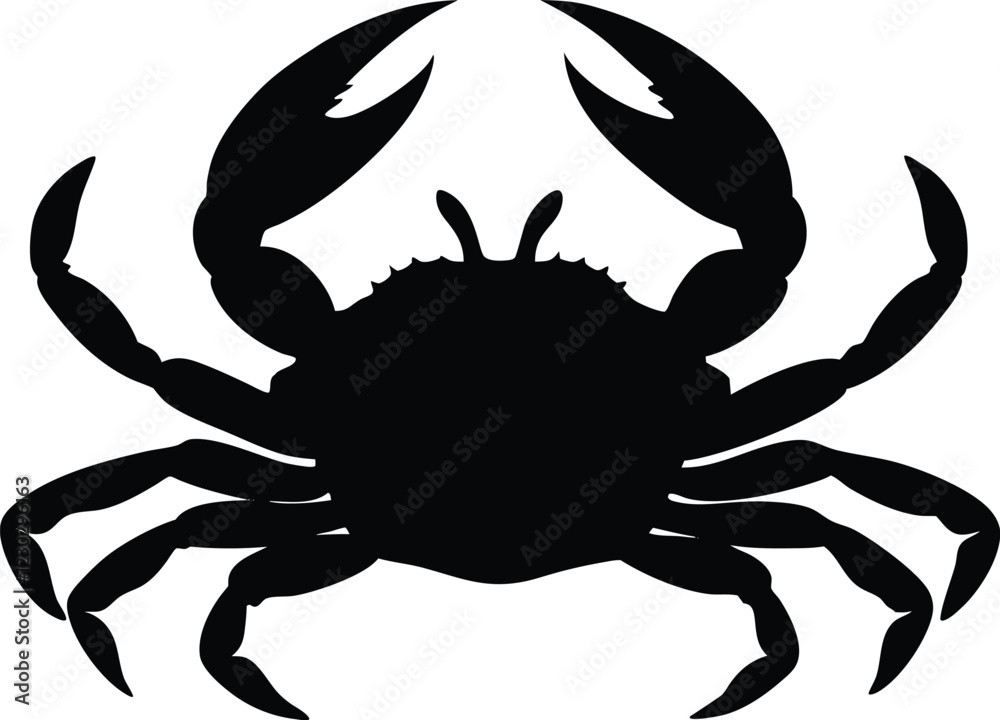 Sea crab silhouette,crab flat vector icon,crab illustration Sea crab silhouette,crab flat vector icon,crab illustration