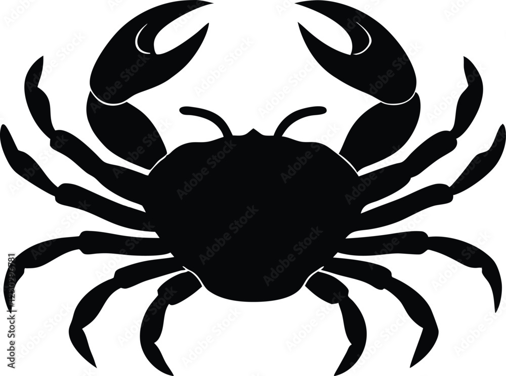 Sea crab silhouette,crab flat vector icon,crab illustration Sea crab silhouette,crab flat vector icon,crab illustration