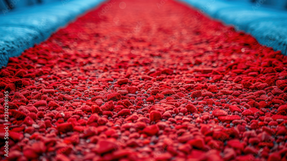 Vibrant red textured surface with blue edges, creating striking visual contrast Vibrant red textured surface with blue edges, creating striking visual contrast