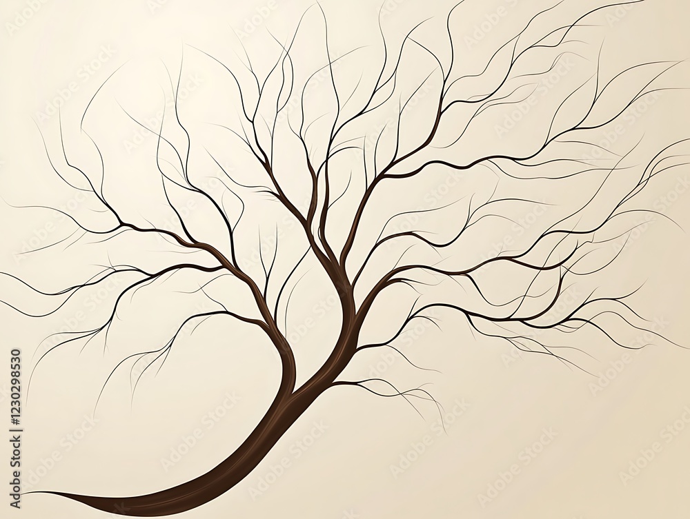 Obraz premium Minimal Tree Line Art Design