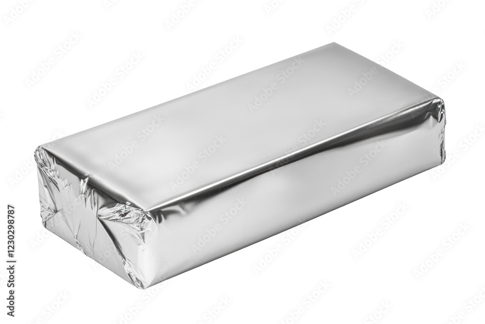 Fototapeta premium Foil wrapped chocolate bars on transparent background