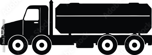 Tanker truck  silhouette,Tanker truck simple flat vector icon