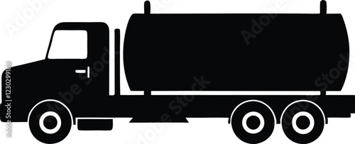 Tanker truck  silhouette,Tanker truck simple flat vector icon