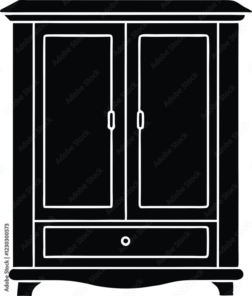 Wardrobe silhouette, Wardrobe simple flat vector,Wardrobe symbol Wardrobe silhouette, Wardrobe simple flat vector,Wardrobe symbol