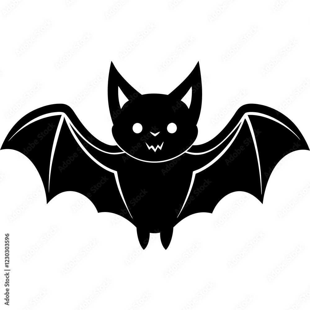 Cute Black Vector Bat Line Art Black Vector Silhouette Cartoon Illustration Cute Black Vector Bat Line Art Black Vector Silhouette Cartoon Illustration