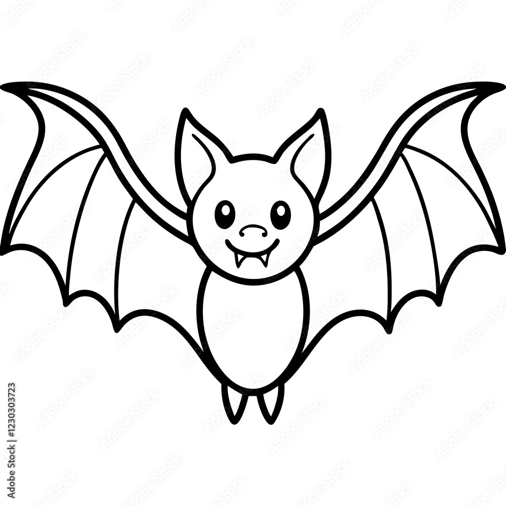 Cute Black Vector Bat Line Art Black Vector Silhouette Cartoon Illustration Cute Black Vector Bat Line Art Black Vector Silhouette Cartoon Illustration